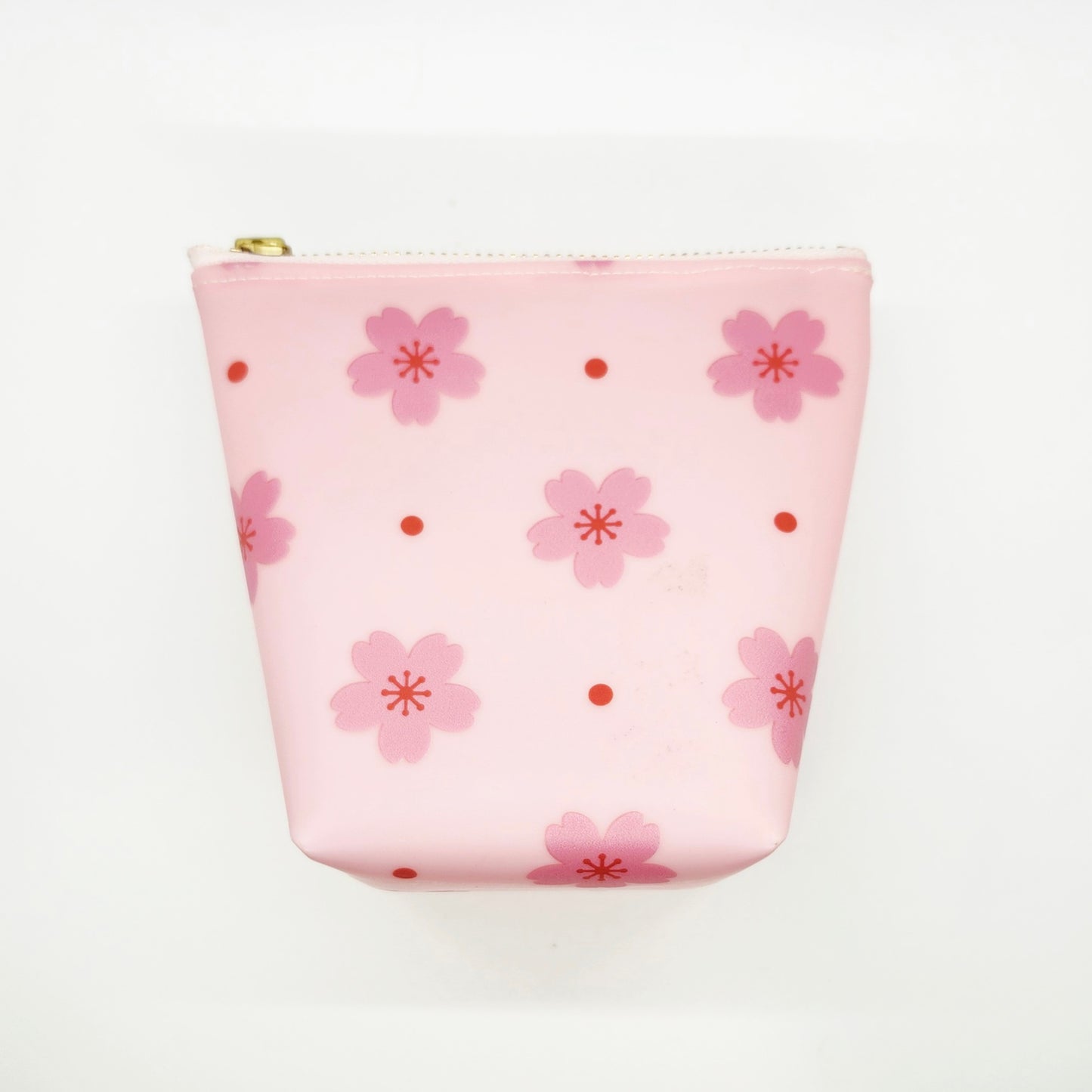 Pink Sakura Blossom Jelly Vinyl Standing Zipper Pouch