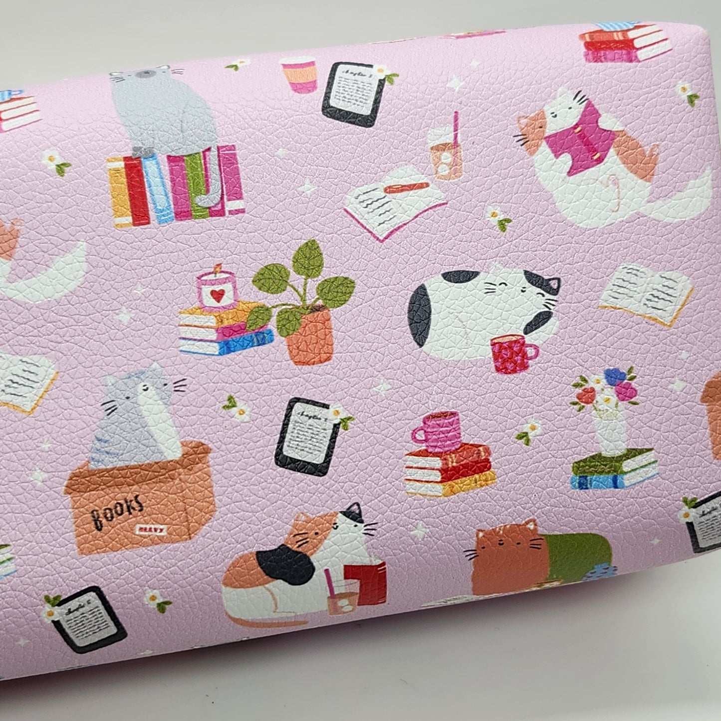 Reading with Cats Large Boxy Vinyl Bag