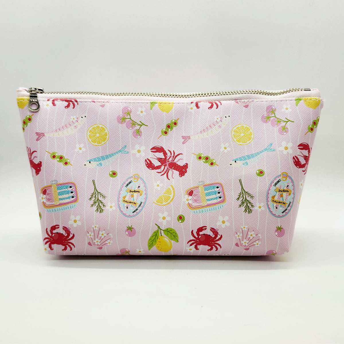 Pink Riviera Vegan Leather Standing Zip Bag