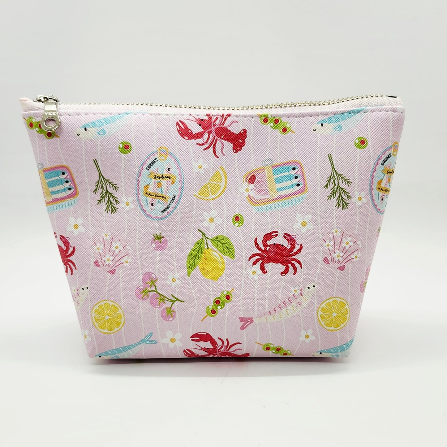 Pink Riviera Vegan Leather Medium Standing Zip Bag
