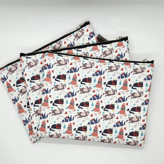Smooth Faux Leather Flat Zip Bag, Holiday Editions