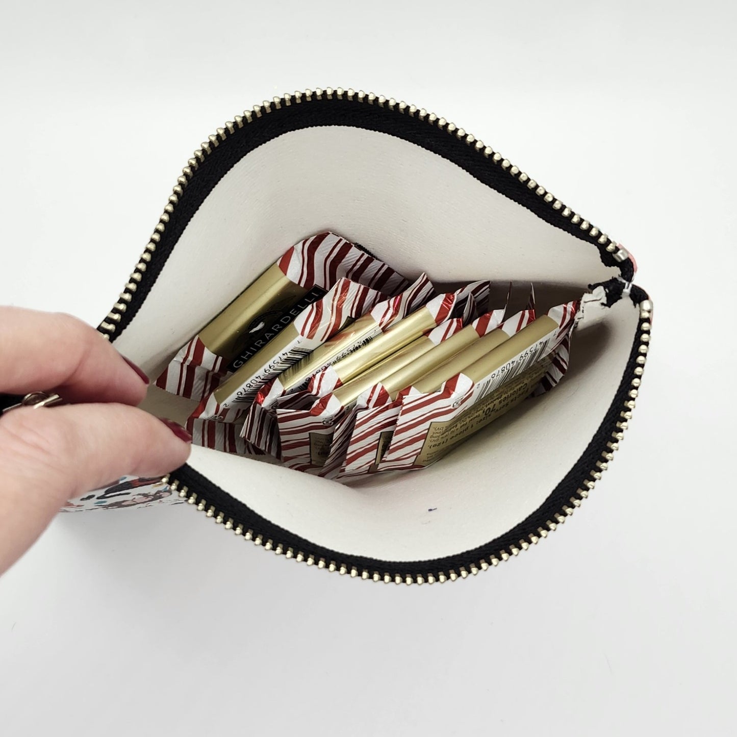 Smooth Faux Leather Flat Zip Bag, Holiday Editions